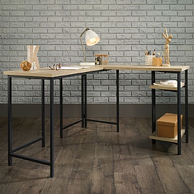 Industrial L-Shaped Home Office Desks