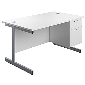 Ratio Rectangular Office Desks With Single Fixed D