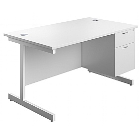 Ratio Rectangular Office Desks With Single Fixed D