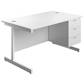 Ratio Rectangular Office Desks With Single Fixed D