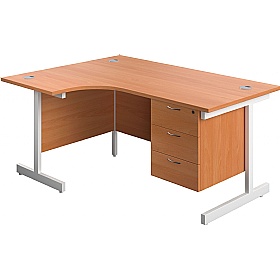 Ratio Ergonomic Radial Office Desks With Single Fi