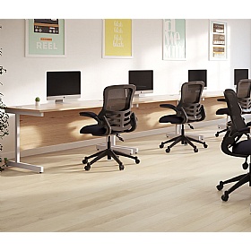 Ratio Rectangular Office Desks With Single Fixed Drawers - Office Desks