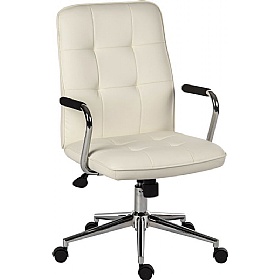 Piano White Executive Bonded Leather Office Chair