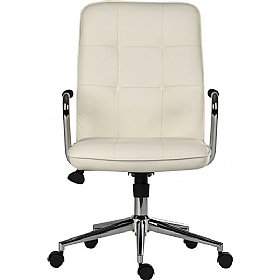Piano White Executive Bonded Leather Office Chair