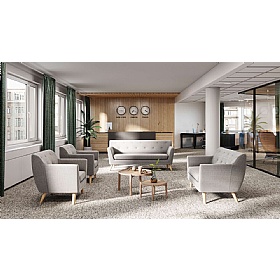 Skandi 3 Seater Office Sofa Grey