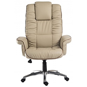 Windsor Cream Executive Bonded Leather Office Chair - Office Chairs