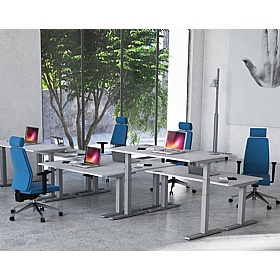 Air Shallow Electric Height Adjustable Office Desks - Office Desks