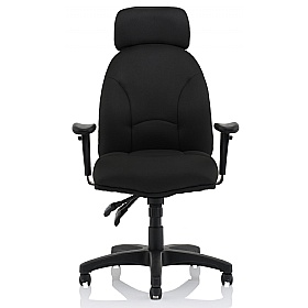 Jet Black Fabric Executive Office Chair