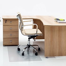 Cleartex Advantagemat Rectangular PVC Lip Chair Mat with Lip for Hard Floors