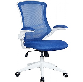 Luna White Medium Back Mesh Task Operator Chairs