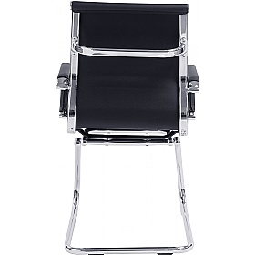 Aura Contemporary Medium Back Bonded Leather Visitor Chairs - Office Chairs