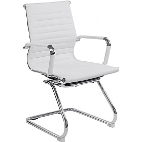 Aura Contemporary Medium Back Bonded Leather Visitor Chairs - Office Chairs