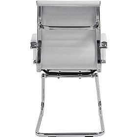 Aura Contemporary Medium Back Bonded Leather Visitor Chairs - Office Chairs