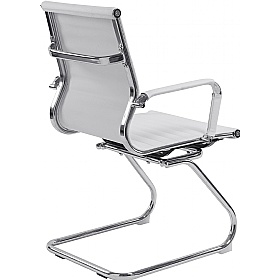 Aura Contemporary Medium Back Bonded Leather Visitor Chairs - Office Chairs
