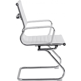 Aura Contemporary Medium Back Bonded Leather Visitor Chairs - Office Chairs