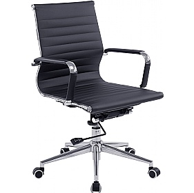 Aura Contemporary Medium Back Bonded Leather Executive Office Chairs