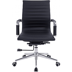Aura Contemporary Medium Back Bonded Leather Executive Office Chairs - Office Chairs