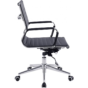 Aura Contemporary Medium Back Bonded Leather Executive Office Chairs - Office Chairs
