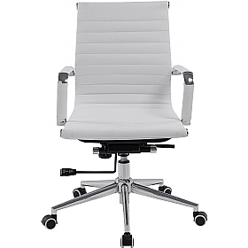 Aura Contemporary Medium Back Bonded Leather Executive Office Chairs - Office Chairs