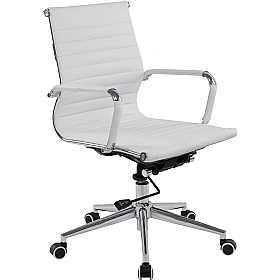 Aura Contemporary Medium Back Bonded Leather Executive Office Chairs - Office Chairs