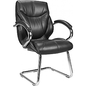Sandown High Back Luxurious Leather Faced Executive Visitor Chairs