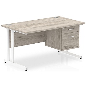 Impulse Contract Rectangular Desk With Single Fixe