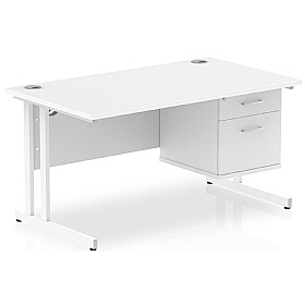 Impulse Contract Rectangular Desk With Single Fixe