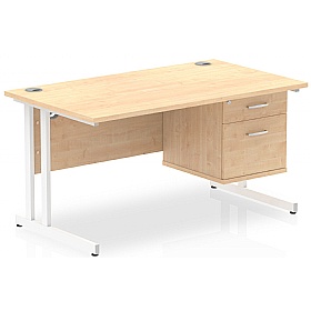 Impulse Contract Rectangular Desk With Single Fixe