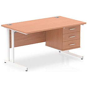 Impulse Contract Rectangular Desk With Single Fixe