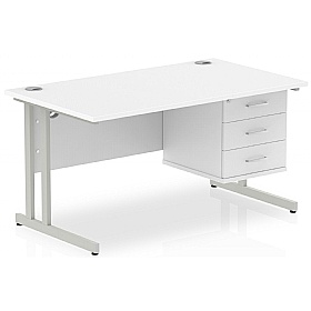 Impulse Contract Rectangular Desk With Single Fixe
