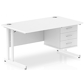 Impulse Contract Rectangular Desk With Single Fixe