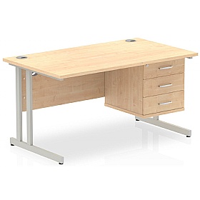 Impulse Contract Rectangular Desk With Single Fixe