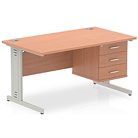Syndicat Rectangular Office Desk With Single Fixed