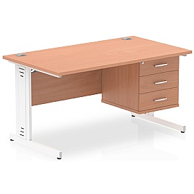 Syndicat Rectangular Office Desk With Single Fixed