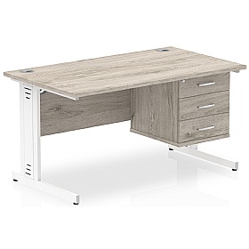 Syndicat Rectangular Office Desk With Single Fixed