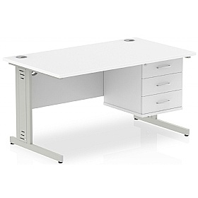 Syndicat Rectangular Office Desk With Single Fixed