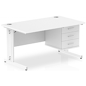 Syndicat Rectangular Office Desk With Single Fixed