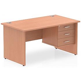 Impulse Panel End Rectangular Office Desk With Sin
