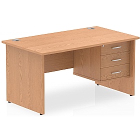 Impulse Panel End Rectangular Office Desk With Sin