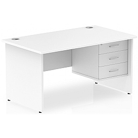 Impulse Panel End Rectangular Office Desk With Sin