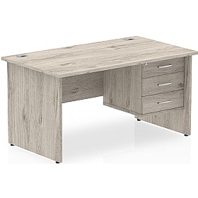 Impulse Panel End Rectangular Office Desk With Sin