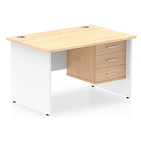 Contra Panel End Rectangular Desk With Single Fixe