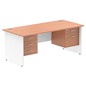 Contra Panel End Rectangular Desk With Double Fixe