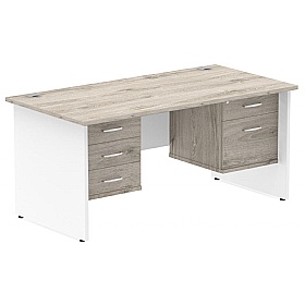 Contra Panel End Rectangular Desk With Double Fixe