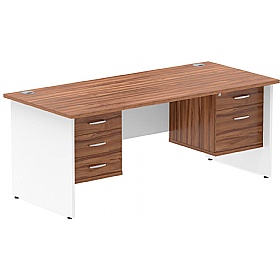 Contra Panel End Rectangular Desk With Double Fixe