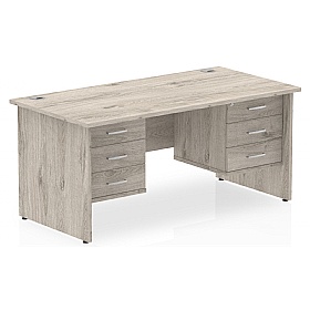 Impulse Panel End Rectangular Office Desk With Dou