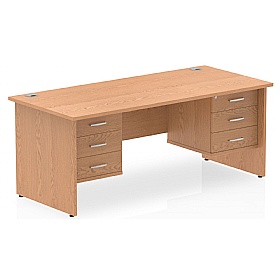 Impulse Panel End Rectangular Office Desk With Dou