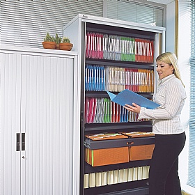 Silverline Kontrax Side Tambour Cupboards - Office Storage