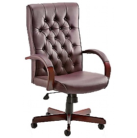 Chesterfield Traditional Leather Faced Executive Office Chairs