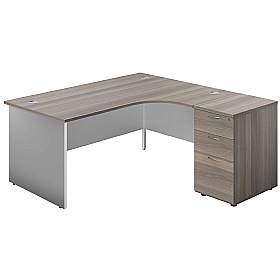 Panel Plus Ergonomic Radial Office Desks with Desk